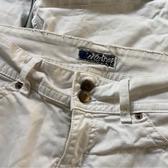 hudson low rise boot cut double button white pants - Picture 4 of 6